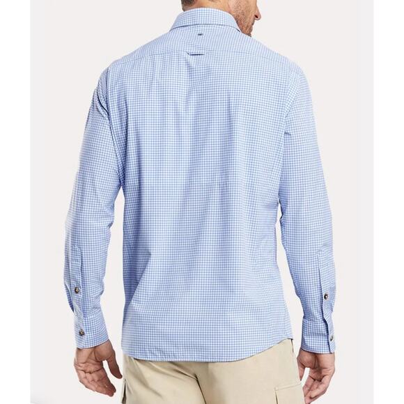 Peter Millar Gulf Vented Boat Fishing UPF Sun Shirt Button Down Gingham XL - Picture 2 of 10